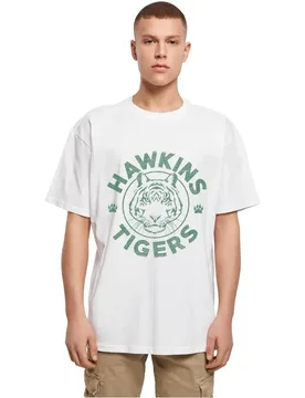 T-shirt à Manches Courtes Stranger Things Hawkins Tigers Oversized White L Homme - Merchcode - FashionsVida
