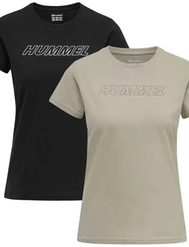T-shirt à Manches Courtes Cali Cotton 2 Unités Black / Chateau Grey S - Hummel - FashionsVida