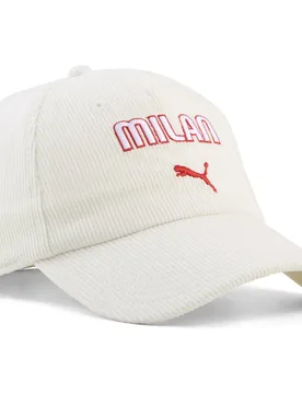 Cappellino Con Visiera Ac Milan Culture Corduroy Vapor Gray / For All Time Red One Size - Puma - FashionsVida