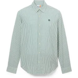 Camisa de hombre a rayas en algodón regular fit con logo bordado
