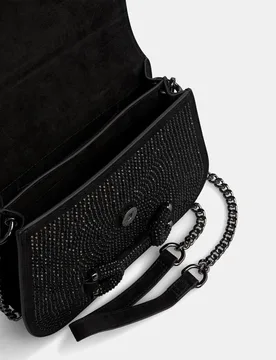 Bandolera de mujer en piel cubierto con pedrería - Alma en Pena - FashionsVida