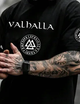 Camiseta de manga corta de cuello redondo casual con estampado de letras de tonalidad oscura para hombres de talla grande en verano - Shein - FashionsVida