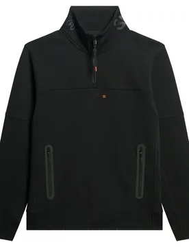 Felpa Con Mezza Zip Tech Logo Loose Black 2XL