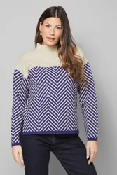 ZigZag Placement Jumper - Navy - Size: L