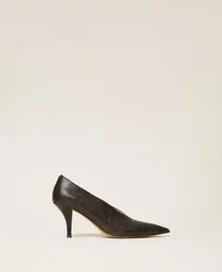 Escarpins en cuir imprimé python