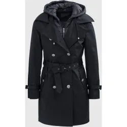 Gabardina de mujer con capucha e interior amovibles