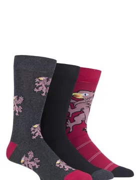 Pair Multi Griffin Novelty Cotton Socks Men's 7-11 Mens - - Multi Coloured - Size: 7-11 Mens - Wild Feet - FashionsVida