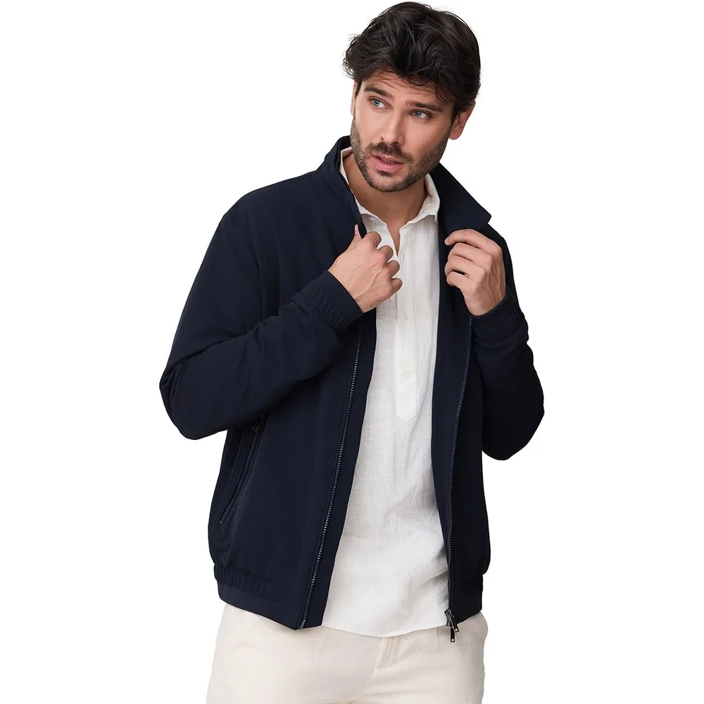 Cazadora hombre Seersucker doble cuello - Buccino - FashionsVida