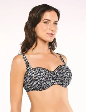 Sujetador de bikini demi aros foam extra suport copa d-e con tirante regulable - Red Point - FashionsVida