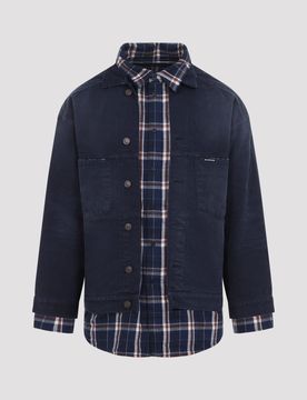 Men's Patched Cotton Shirt Jacket