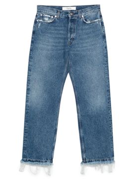 Frayed Edge Denim Jeans for Men
