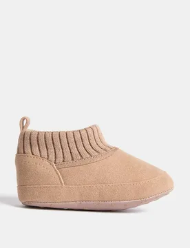 Baby Pram Shoes (0-18 Mths) Tan unisex - M&S - FashionsVida