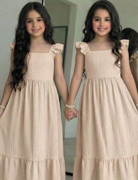 Vestido largo ajustado casual y holgado para vacaciones para niña preadolescente
