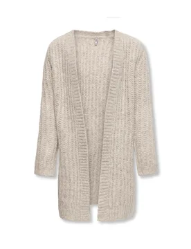 Cardigan lungo beige in misto lana a punto pannocchia 8-14 anni - Only - FashionsVida