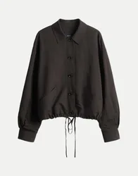 Blouson aus Leinen-Mix Nisari Braun 38