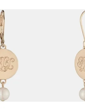 Pendientes Evangeline dorado con logo - Lauren Ralph Lauren - FashionsVida