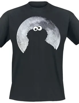 T-Shirt - Cookie Monster - Moonlight - S bis 5XL - für Männer - Größe 5XL - schwarz - Lizenzierter Fanartikel - Männer - male - Sesamstraße - FashionsVida