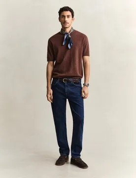 Vaquero recto de hombre de corte regular efecto lavado tallas grandes - Gant - FashionsVida