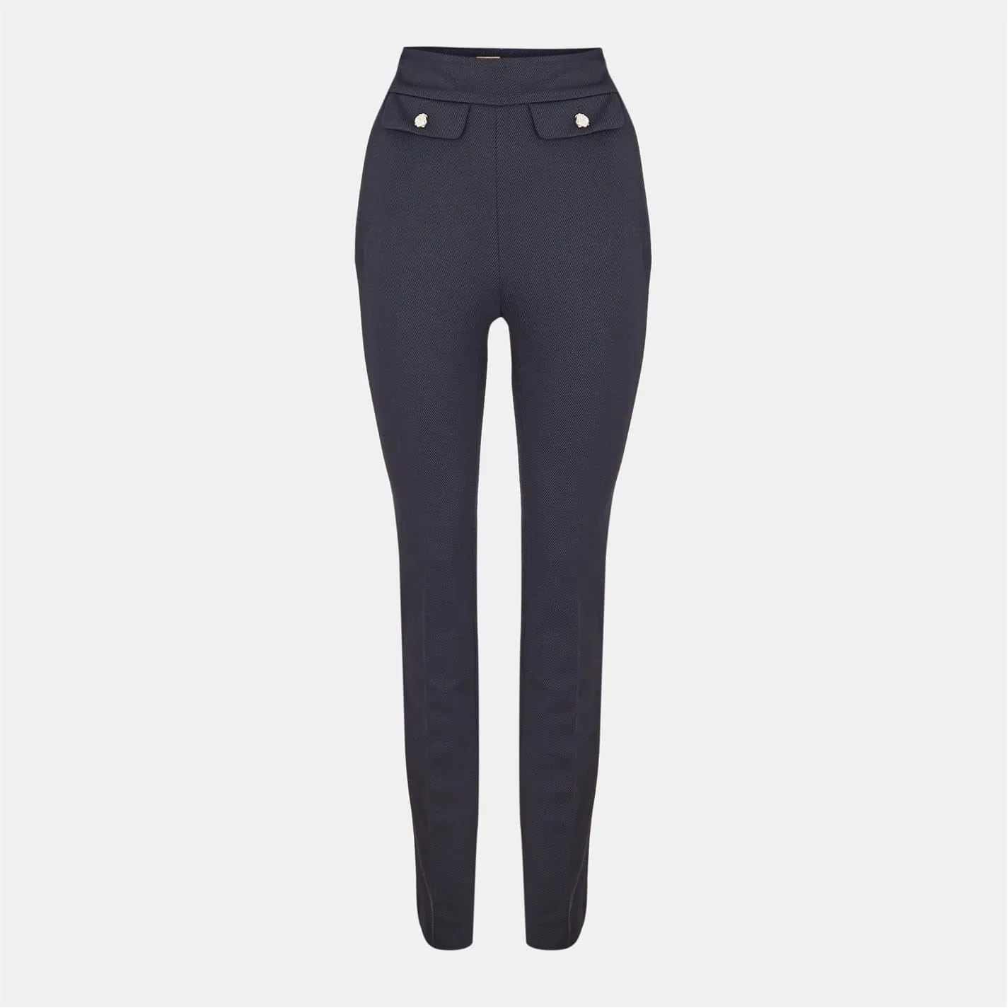 Womens Tubeka Solid Patterned Slim Cigarette Trousers In Blue - Size 4 Uk - BOSS - FashionsVida