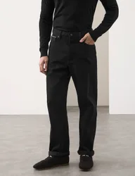 Loose Fit Pure Cotton Japanese Selvedge Jeans Black male