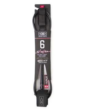 Leash De Surf One Xt Slim Line Ultra-light Pro Comp 6´0 Surfboard Black 6´0´´ unisex