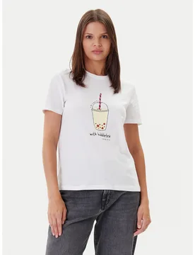 T-Shirt Fun Life 15349901 Weiß Regular Fit XL female - Only - FashionsVida