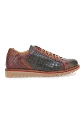 Scarpe Stringate Marroni e Verdi In Vera Pelle Made in Italy PT325 42