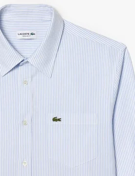 Camisa de hombre oxford de corte regular de rayas - Lacoste - FashionsVida