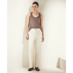 Pantalón chino de mujer ancho con pliegue invertido