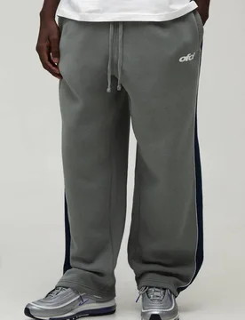 Men's Balloon Fit Washed Panelled Joggers Khaki Size X-Small Khaki XS - boohooMAN - FashionsVida