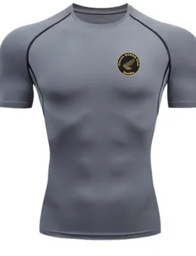 HONDAMen's Solid Color Short Sleeved T-shirt Compressed Quick Drying Breathable Training Suit Fitness Jujitsu Rashguard Top Gym - Aliexpress - FashionsVida