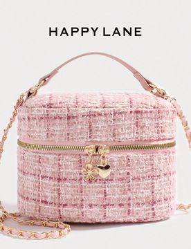 HAPPY LANE Bolso de hombro con cadena de espiga recomendado para mujeres, bolso de mano inspirado en diseño clásico, bolso bandolera con asa de perl