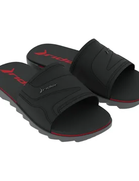 Rw Plus Slides Grey / Black / Red UK 7.5 Men - Rider - FashionsVida