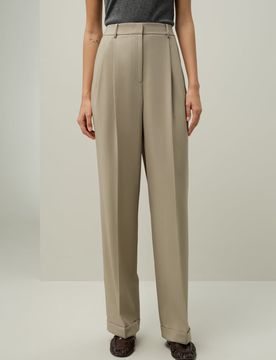 Pantalon À Jambe Droite En Soie Et Laine Mélange Soie-Laine Soie Et Laine 40