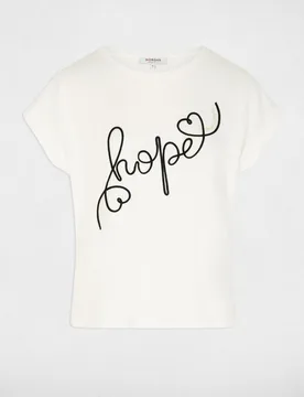 Camiseta de mujer bordada escote redondo - Morgan - FashionsVida
