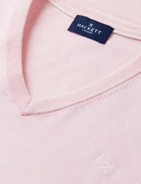 Jersey de hombre de lana merino-seda con cuello pico - Hackett - FashionsVida