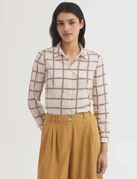 Camisa de mujer 100% algodón de cuadros - Nice Things - FashionsVida