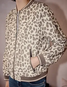 Street One Blouson mit Animal Print und Zipper female Beige