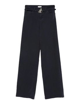 Jeans neri con cintura in vita e fibbia