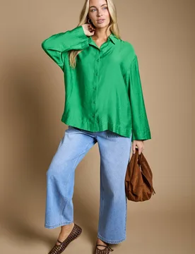 Women's Oversized Lightweight Shirt in Green Size: 8 - Green - Size: 8 - Dorothy perkins - FashionsVida