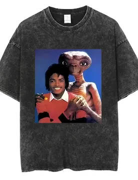 Washed Vintage Michael Jackson Funny Graphic T-shirt Men Women Fashion Retro Gothic Rock T-shirts Men's Casual Cotton T Shirts - Aliexpress - FashionsVida