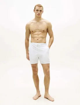 Boxer mare avorio con motivo a righe e logo ricamato - Tommy hilfiger - FashionsVida
