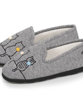 Chaussons charentaises Chat Gris irisé grisirisé 37