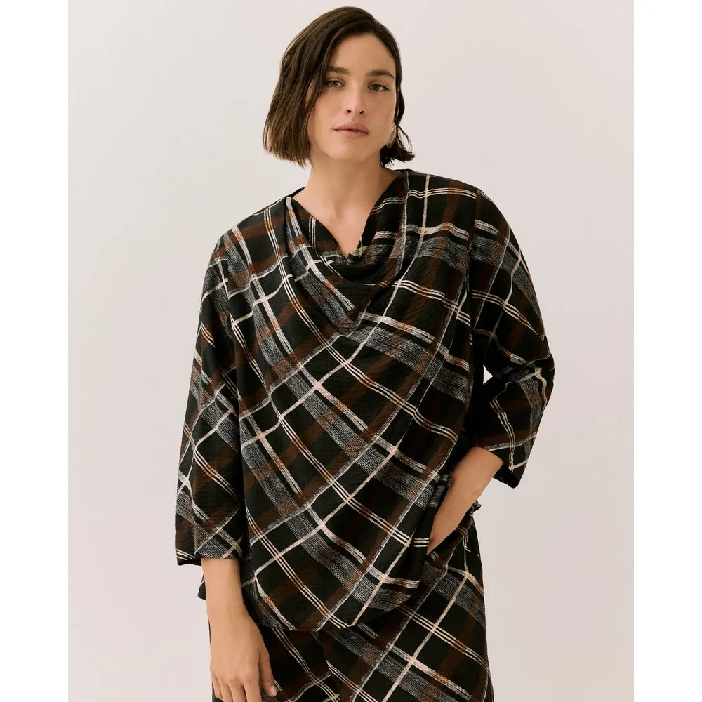 Blusa manga larga de mujer con cuello tipo buche - Couchel - FashionsVida