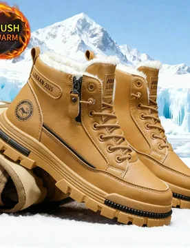 New style snow boots high-top Ieather boots cold-resistant, popular in autumn and winter outdoor wear-resistant botas de cuero - Aliexpress - FashionsVida