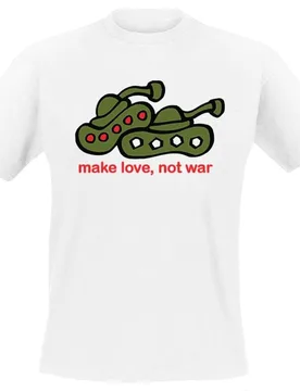 T-Shirt - Make Love Not War - M bis 3XL - für Männer - Größe M - weiß - Männer - male - Sprüche - FashionsVida