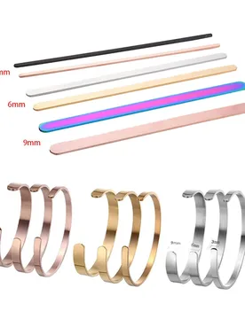 Pcs/Lot Width 3/6/9mm 160mm 152mm Length DIY C Open Cuff Bangle Material Mirror Polishe Stainless Steel Rectangle Blank Strips - Aliexpress - FashionsVida
