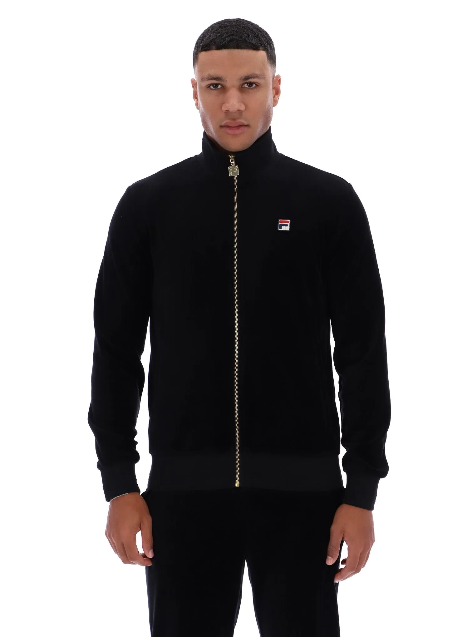 Black Nero Velour Track Top - XS - FILA - FashionsVida