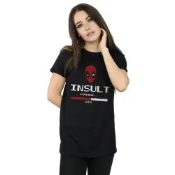 Women's Deadpool Insult Loading Cotton Boyfriend T-Shirt in Black Size: XL - Black - Size: XL