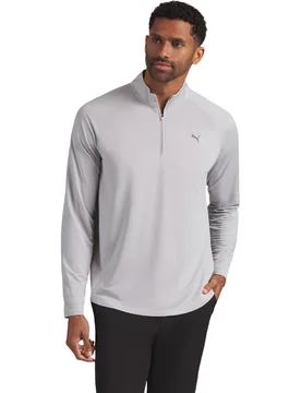 Layer Lightweight Grid Fleece 1/4 Zip, grau m - Puma - FashionsVida